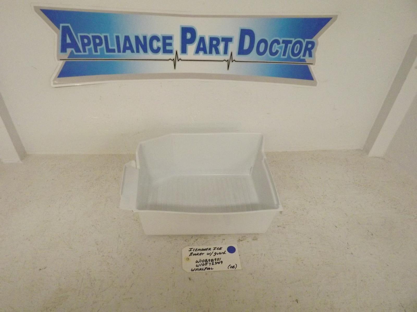 Whirlpool Refrigerator W10898951 W1057249 Icemaker Bucket with Guard Whirlpool Refrigerator W10898951 W1057249 Icemaker Bucket with Guard